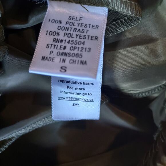 NEW Army Green Nylon Jogger Pants w/ Orange & Silver Block Size S - Picture 10 of 11